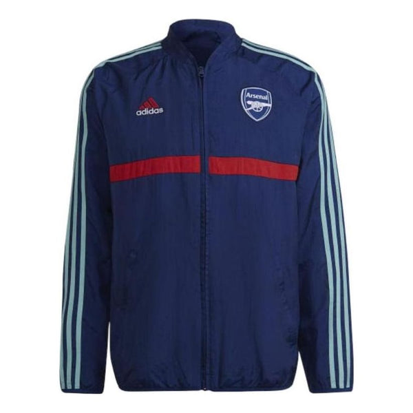 цена Куртка Men's adidas Stripe Logo Soccer/Football Training Sports Jacket Arsenal Blue, мультиколор