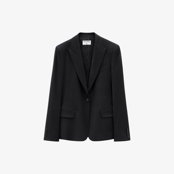 Однобортный пиджак sasha из эластичной шерсти Filippa K, черный цена и фото