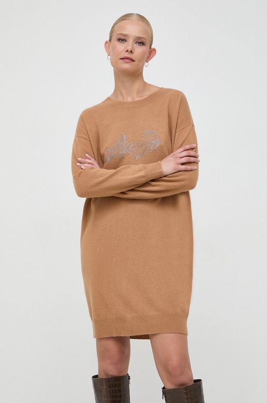 Платье из смесовой шерсти Liu Jo, коричневый