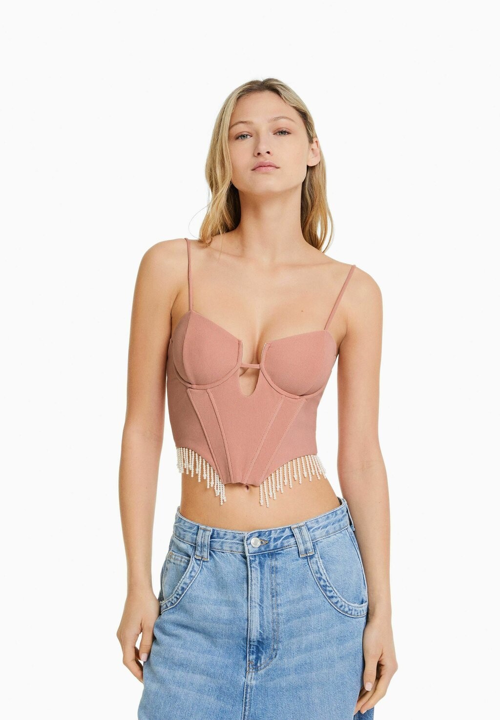 

Топ Bershka, светло-розовый