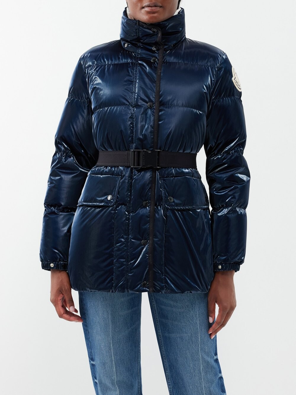 

Стеганый пуховик herault с поясом Moncler, синий