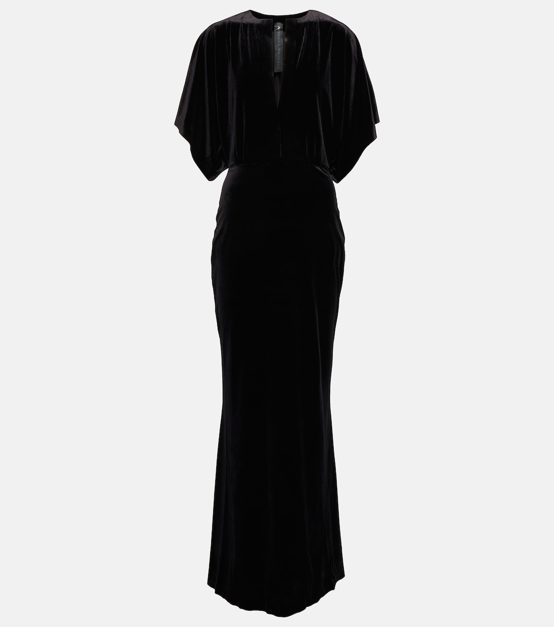 Бархатное платье obie Norma Kamali, черный