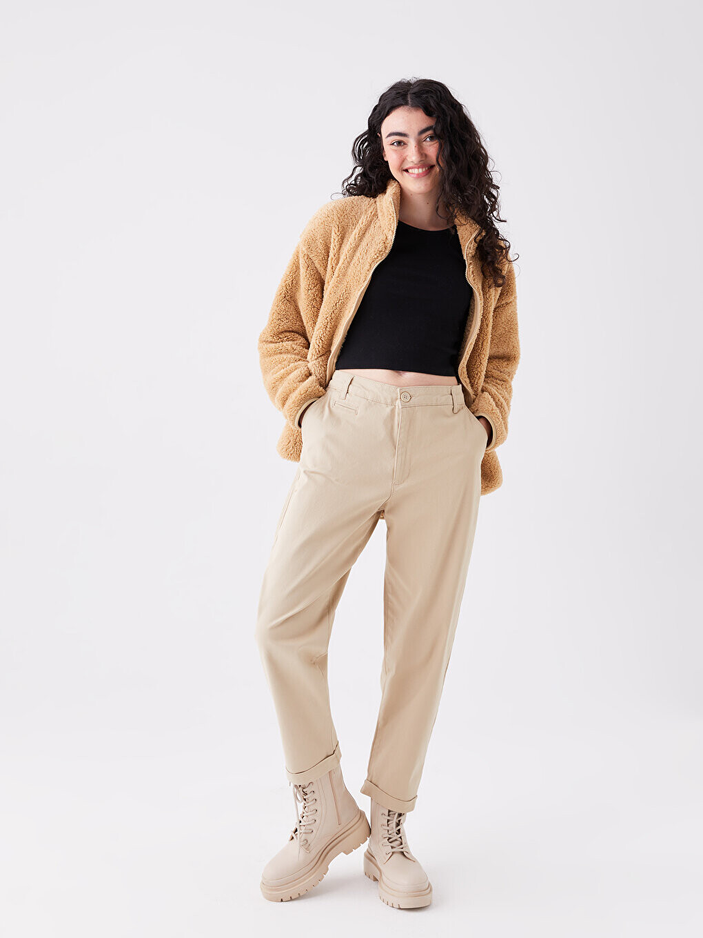 

Женские прямые брюки стандартного кроя LCW Casual, бафф
