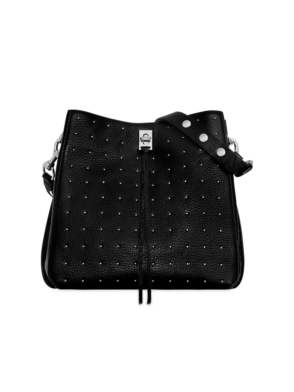 

Кожаная сумка Darren с заклепками Rebecca Minkoff, черный