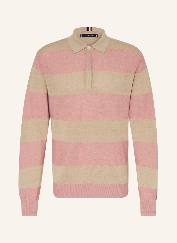 

Вязаная рубашка-поло с льном Tommy Hilfiger, розовый