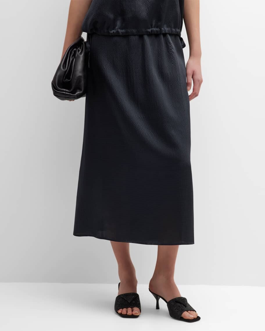 

Юбка-миди трапециевидной формы из хлопка и шелка Eileen Fisher