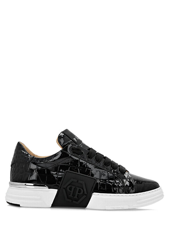 

Черные мужские кроссовки с фактурой крокодила Philipp Plein