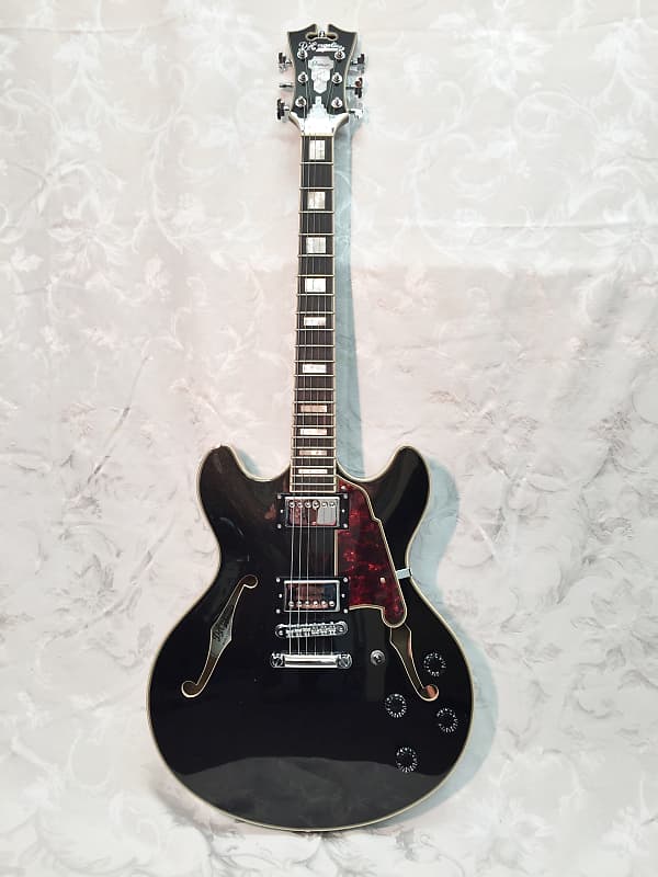 цена Электрогитара D'Angelico Premier DC 335 Style Semi-Hollow Body Electric Guitar-Black Flake-NEW!