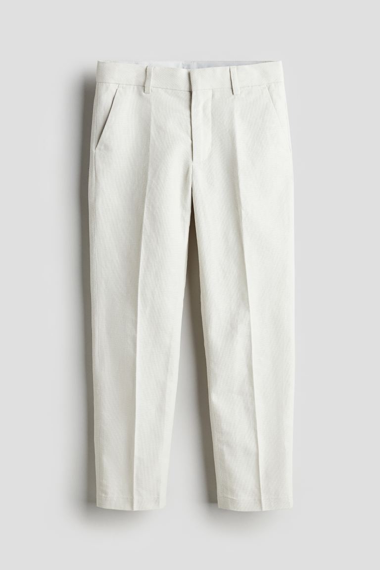 Костюмные брюки из структурированной ткани H&M, серый