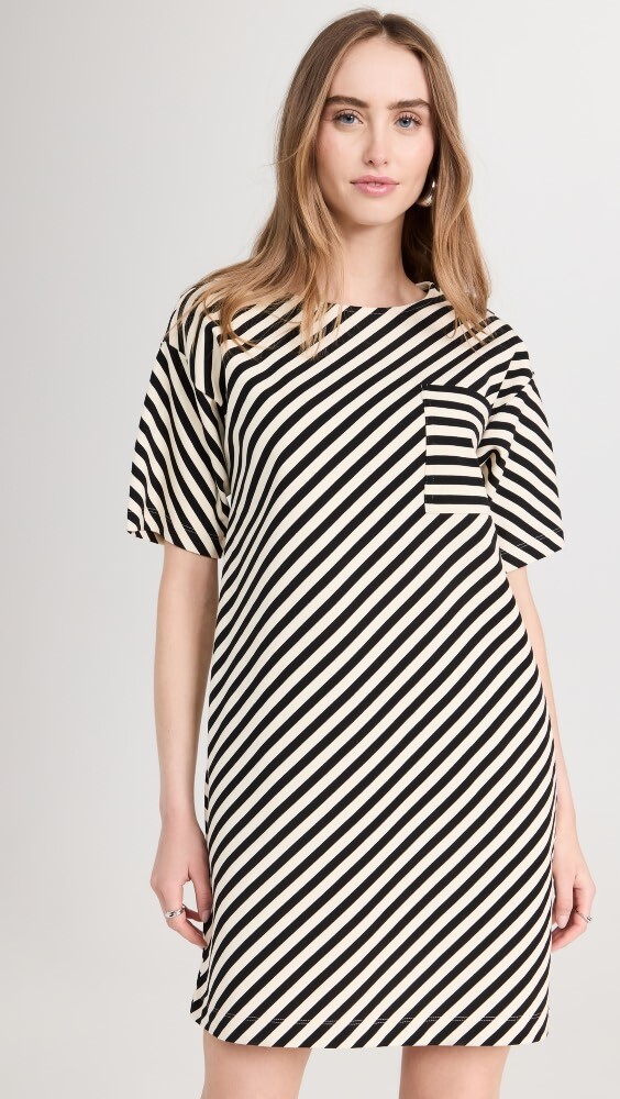 

Платье Tory Burch Pocket Stripe T-Shirt, черный