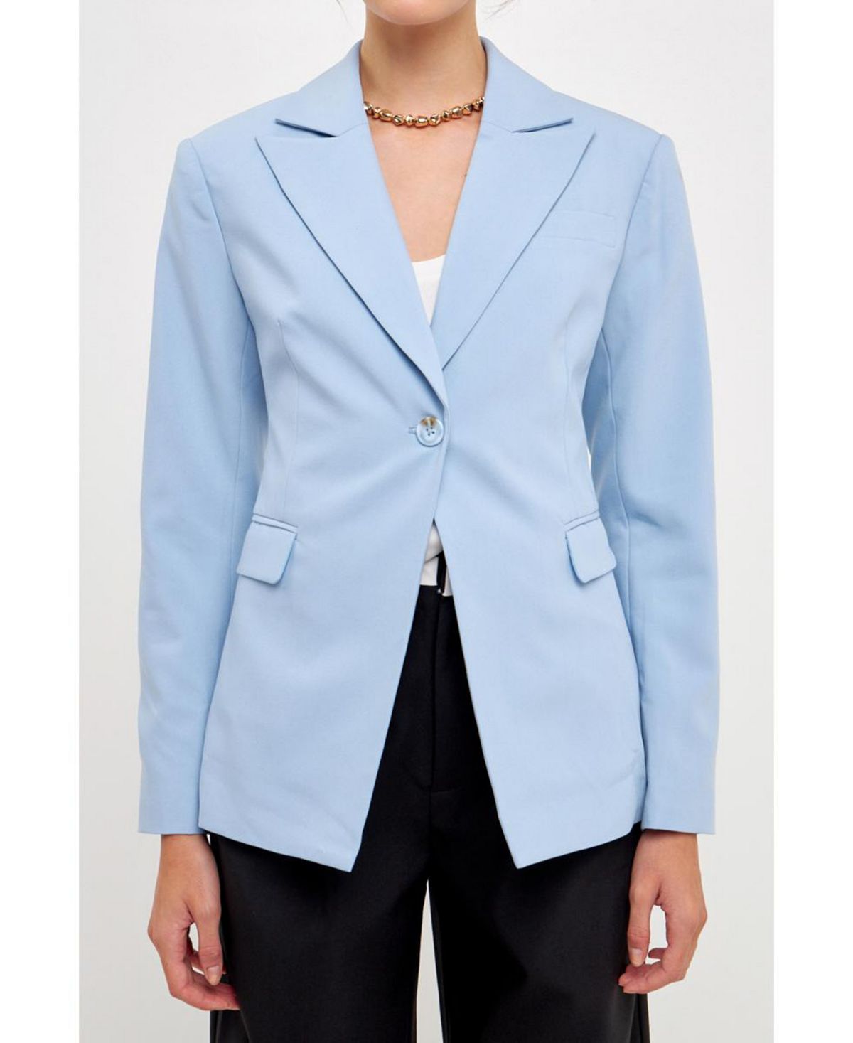 Женский приталенный пиджак на одной пуговице Grey Lab женский пиджак lux на одной пуговице calvin klein цвет charcoal