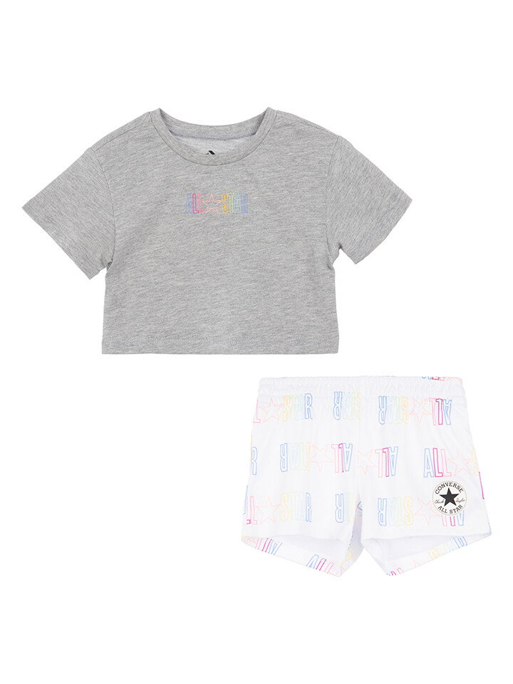 

Футболка Converse 2tlg. Outfit, цвет Grau/Weiß