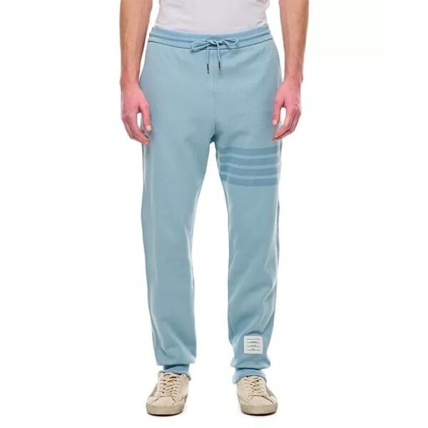 

Брюки classic 4 bar stripe cotton sweatpants Thom Browne, синий