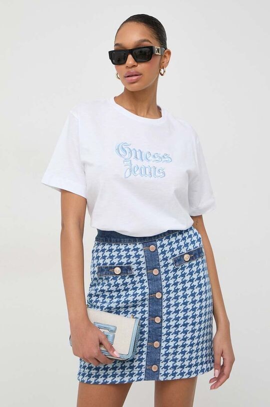 

Хлопковая футболка Guess, белый
