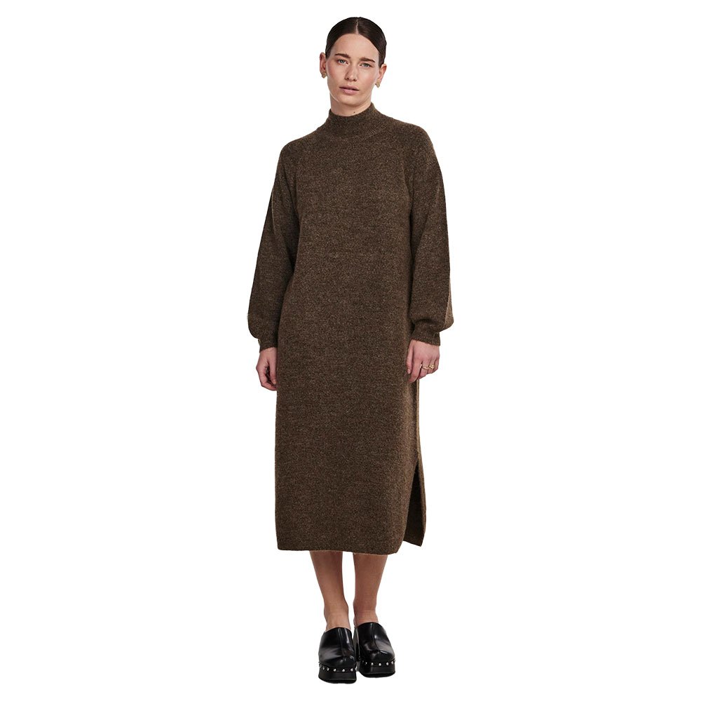 Длинное платье Yas Balis Long Sleeve, коричневый