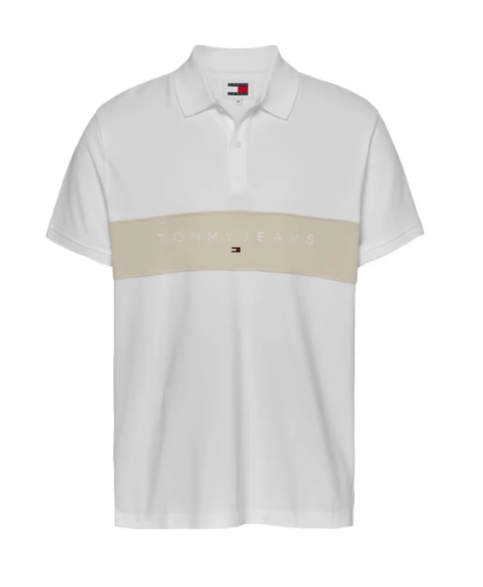 

Рубашка поло с колор блоком Tommy Hilfiger, белый
