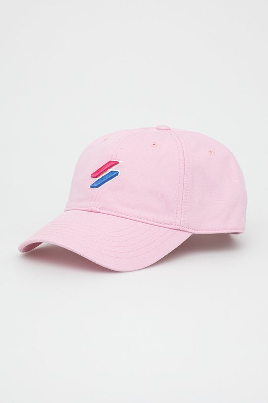 Хлопчатобумажная шапка Superdry, розовый