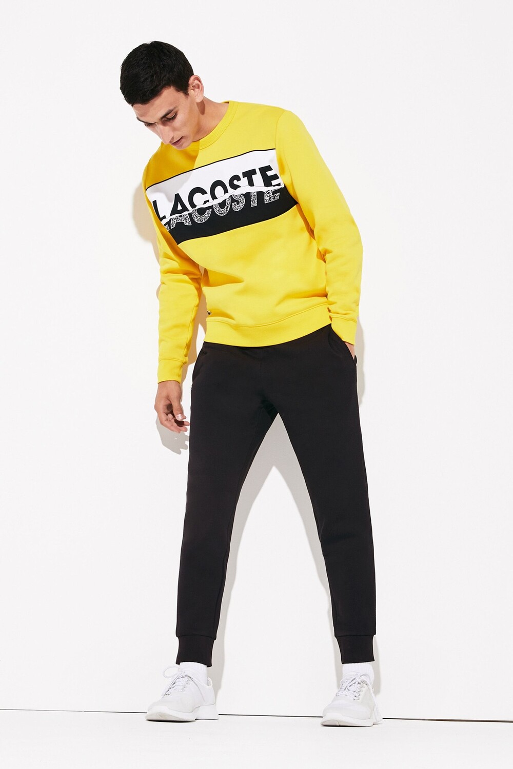 

Брюки узкого кроя для бега Lacoste, черный