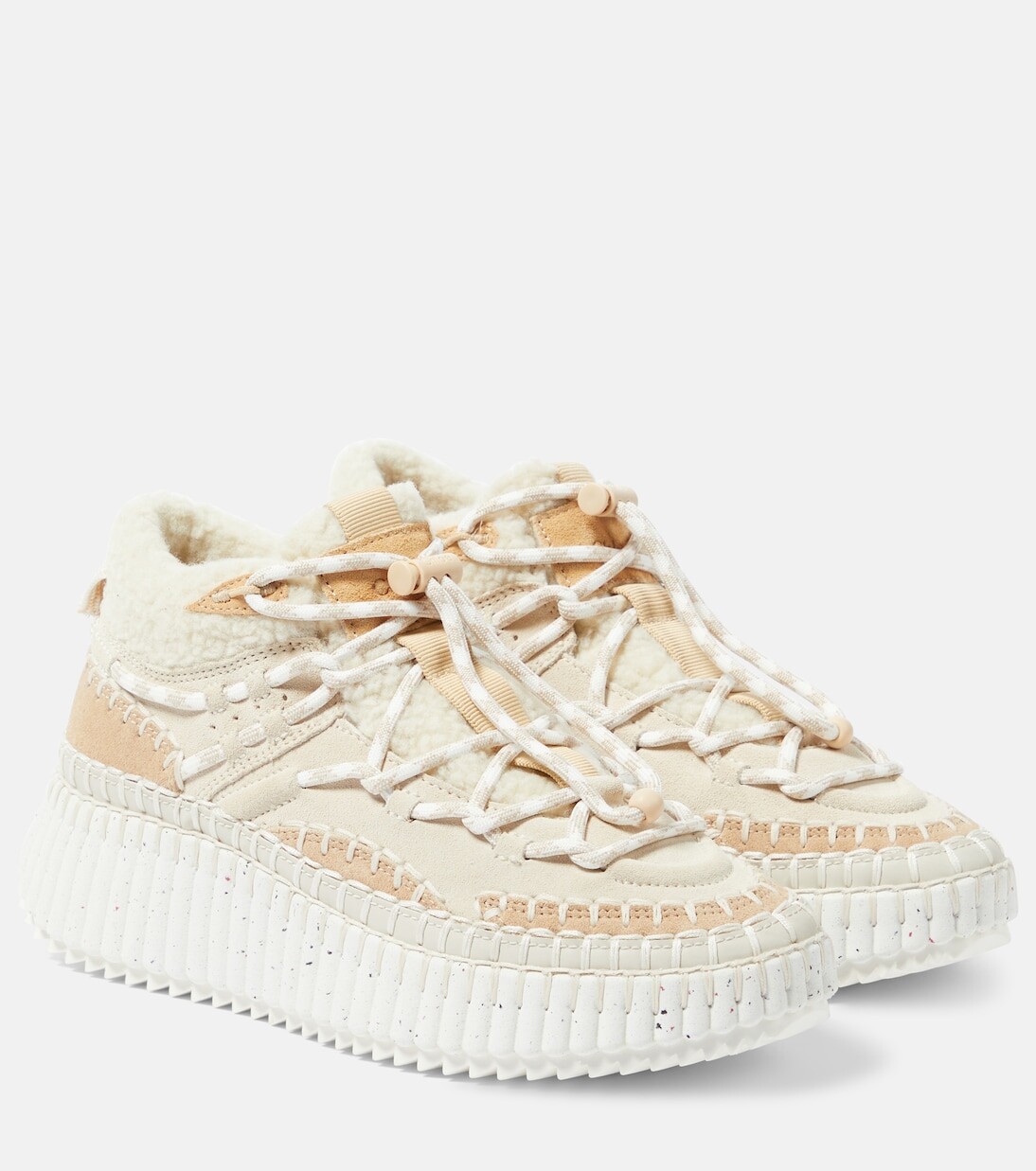

Высокие кеды nama на подкладке из овчины Chloé, бежевый