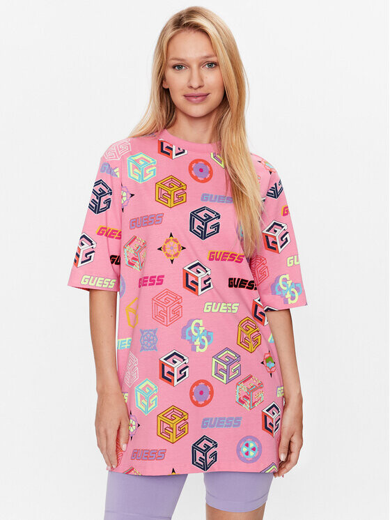 

Футболка стандартного кроя Guess, розовый