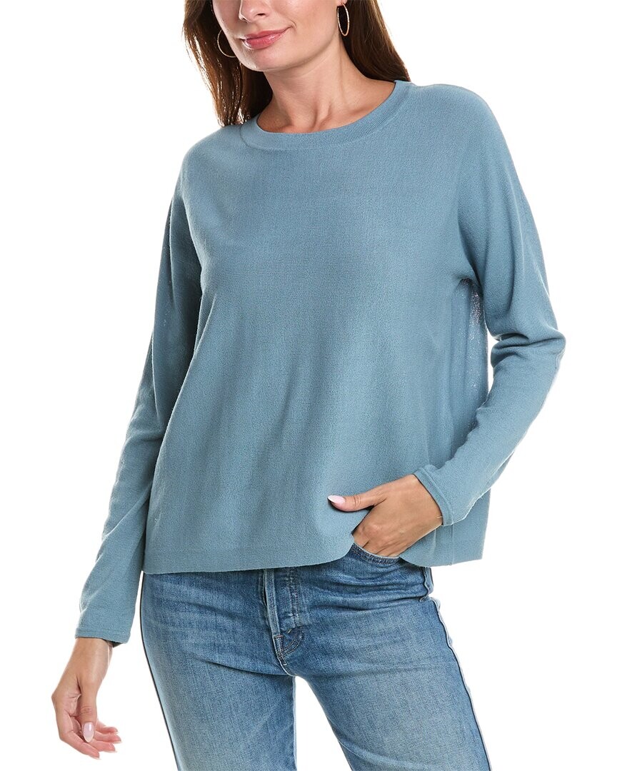 

EILEEN FISHER Шерстяной топ с круглым вырезом, синий