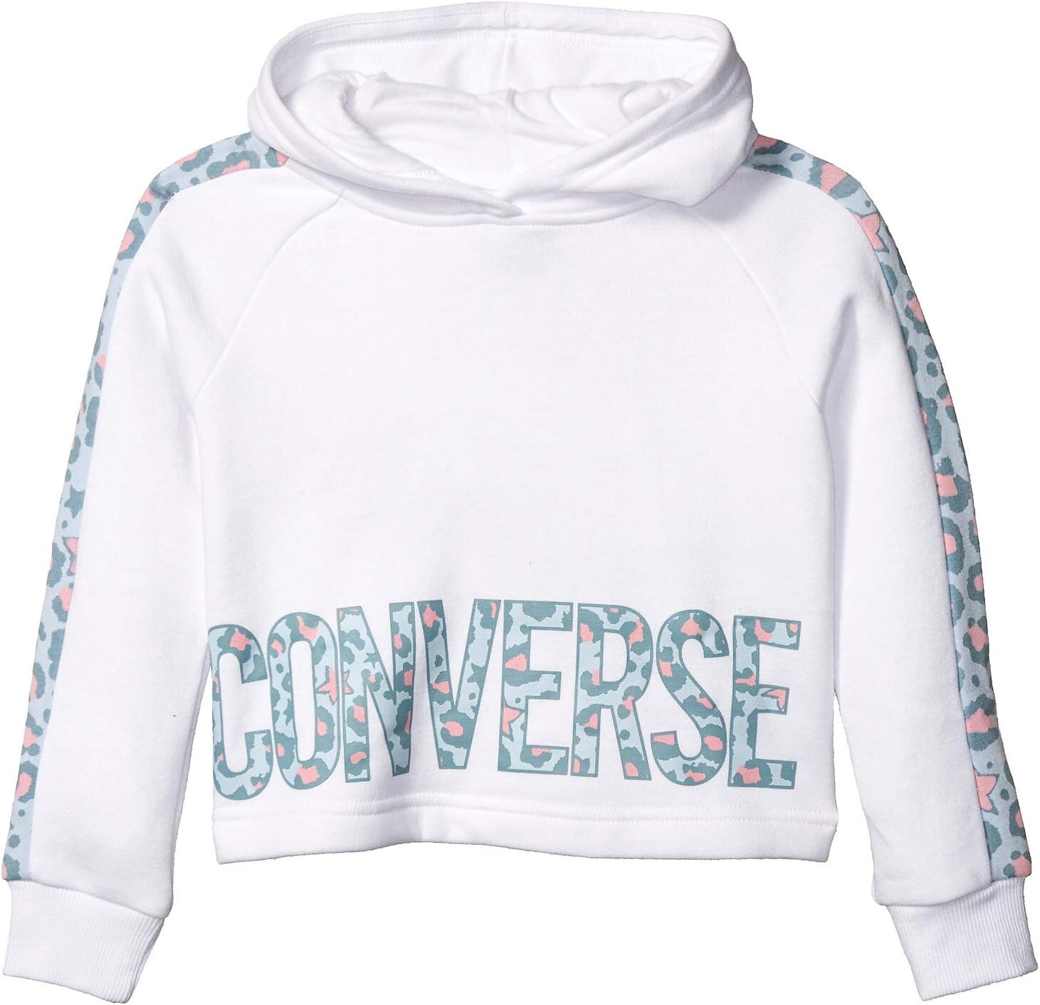 

Худи Converse Leopard Block Logo Fleece Pullover Hoodie, белый