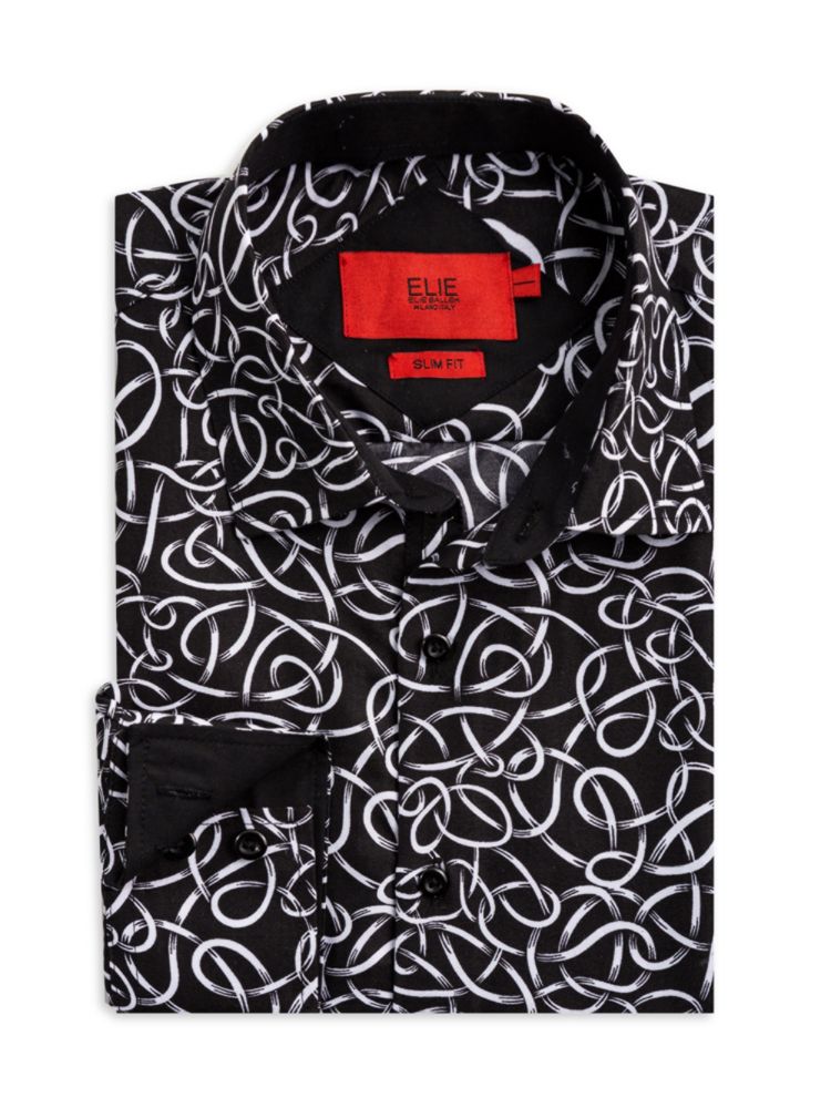 баска bezze collection elie черный s размер Рубашка приталенного кроя с водоворотным принтом Elie Balleh, черный
