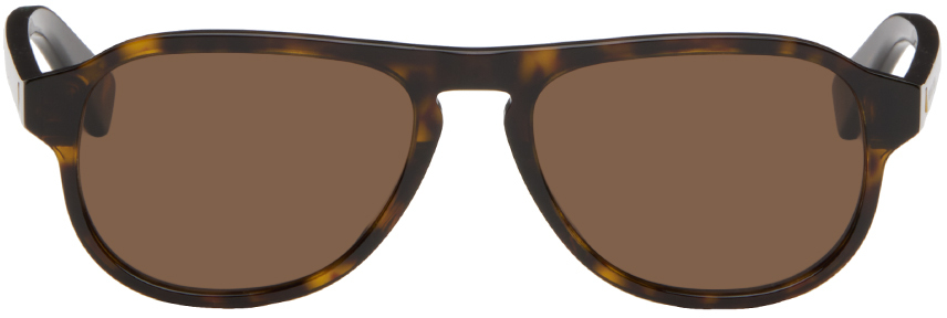 Коричневые солнцезащитные очки-авиаторы Bottega Veneta