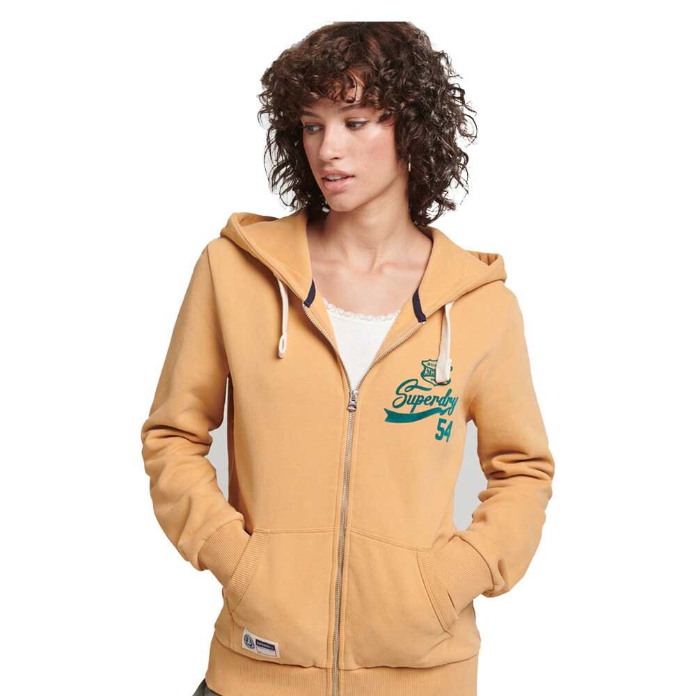 

Толстовка Superdry Vintage Script Coll Ziphood, желтый