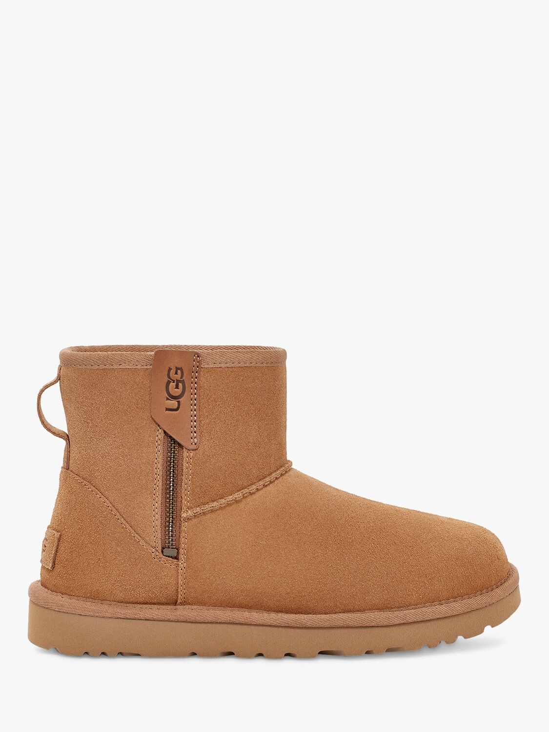 

Классические мини-сапоги из овчины с короткой молнией UGG, каштан