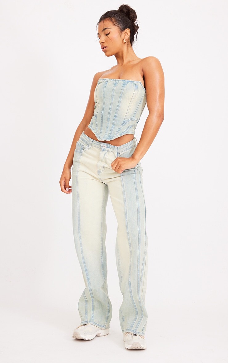 

PrettyLittleThing Голубые джинсы-бойфренды с мытыми швами