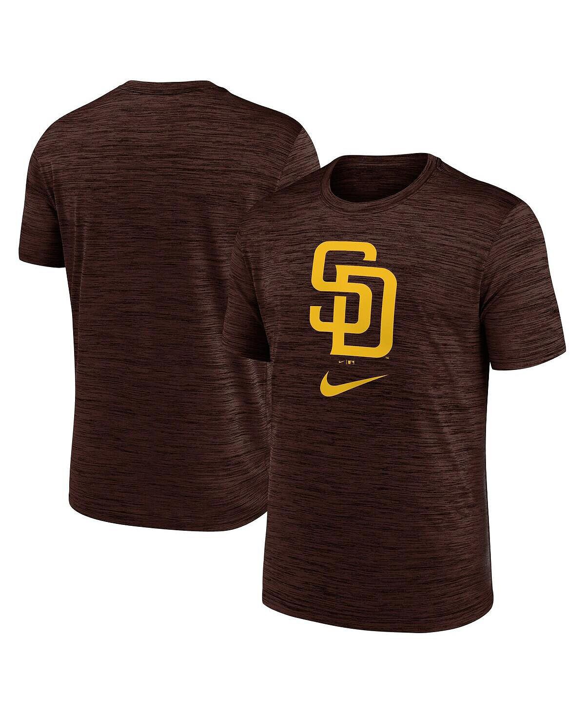 

Мужская коричневая футболка с логотипом San Diego Padres Velocity Performance Nike, Коричневый