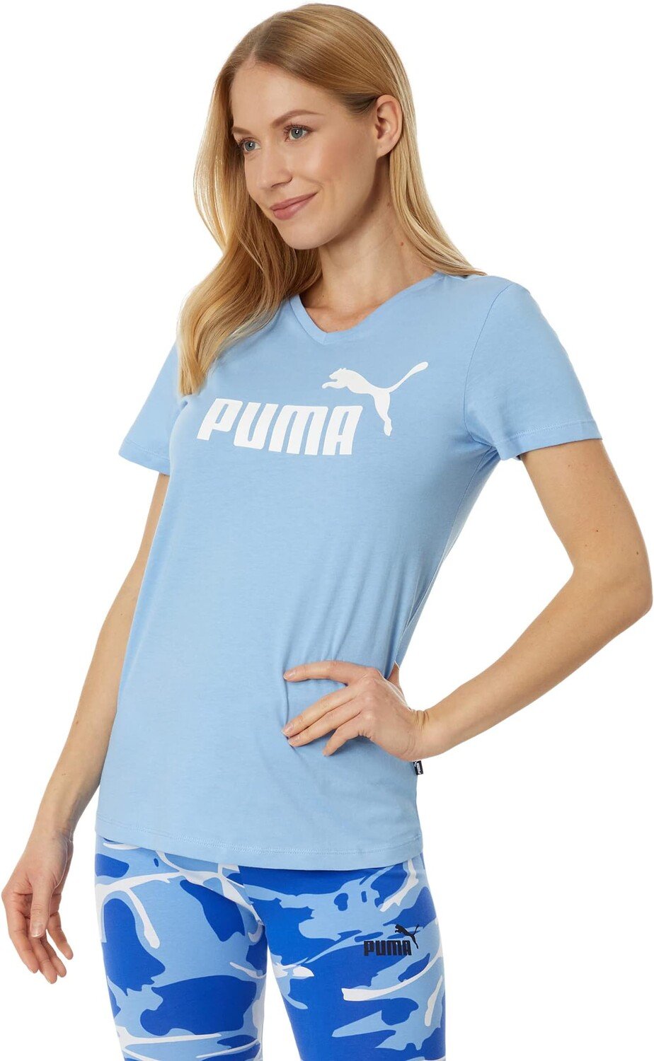 

Футболка Essentials с V-образным вырезом PUMA, цвет Day Dream