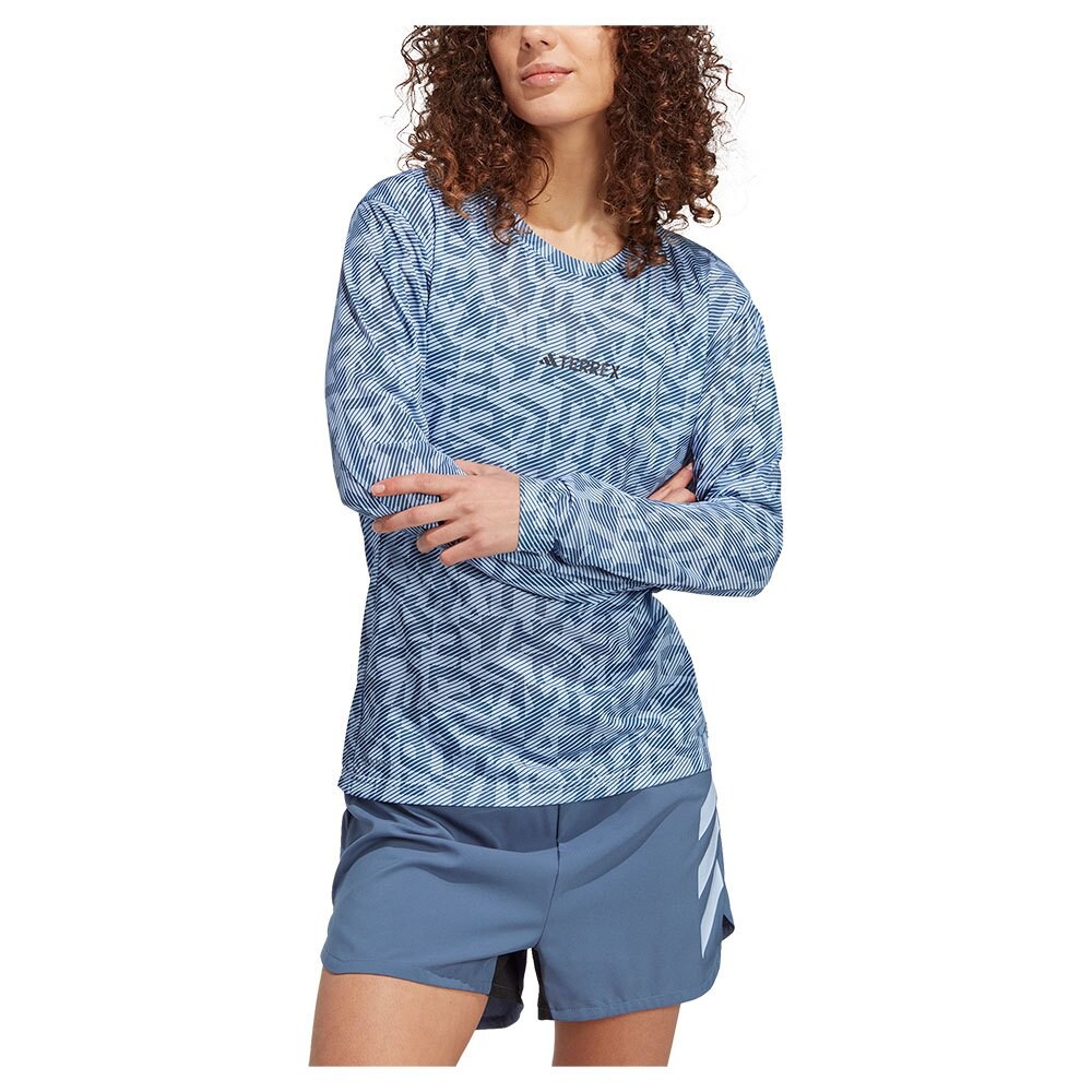 

Футболка с длинным рукавом adidas Trail Gfx, синий