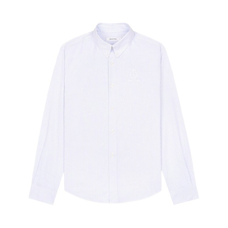

Рубашка Sporty & Rich Crown Logo Button Down 'Blue/White', белый