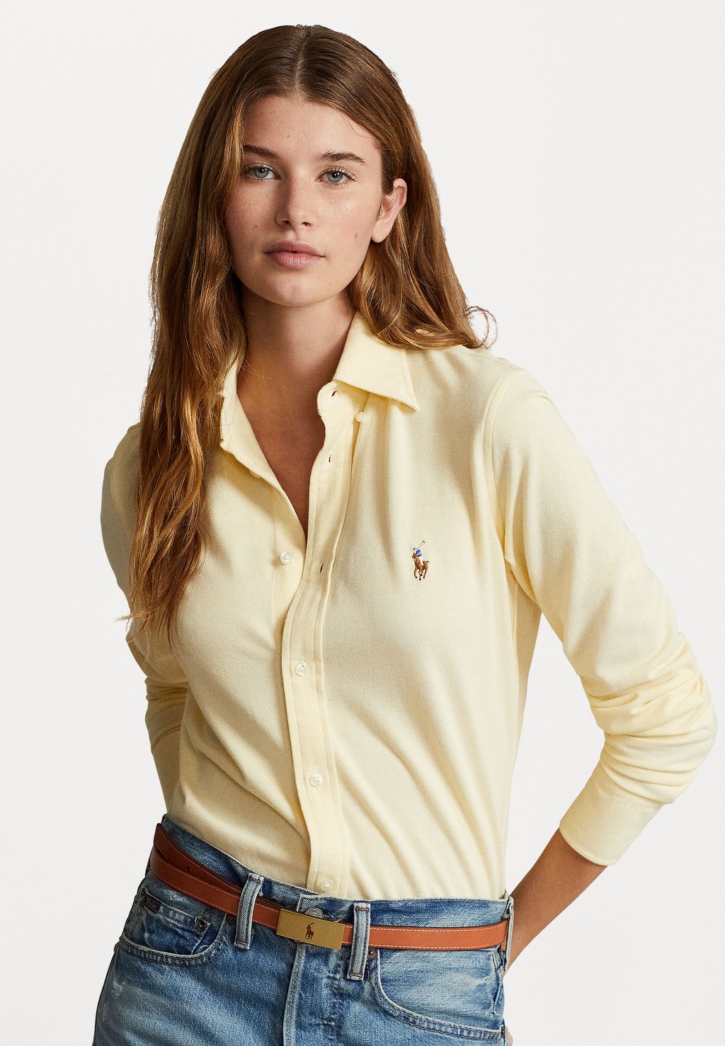 Рубашка Long Sleeve Button Front Shirt Polo Ralph Lauren, цвет wicket yellow