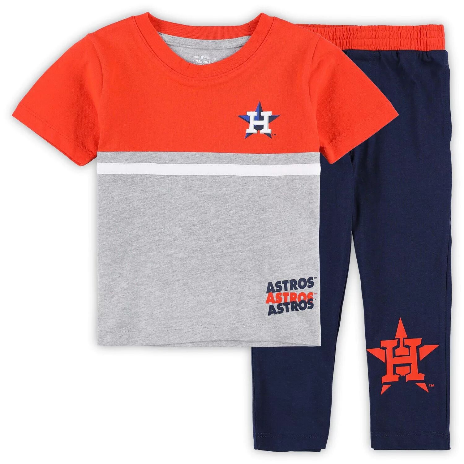 

Темно-синий/оранжевый комплект футболки и брюк Houston Astros Batters Box для малышей Outerstuff