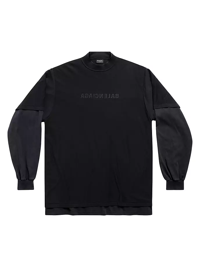 

Футболка оверсайз Mirror Double Trompe L'oeil Balenciaga, черный