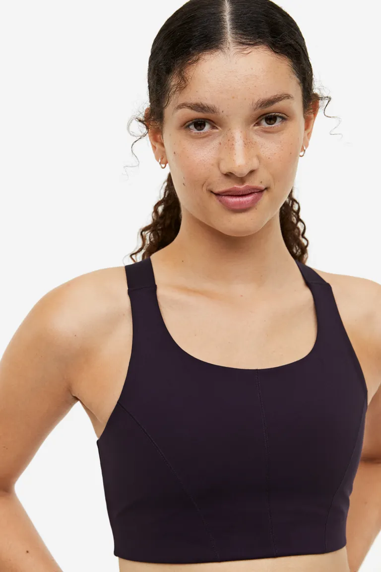 

Спортивный бюстгальтер drymove high support H&M, фиолетовый