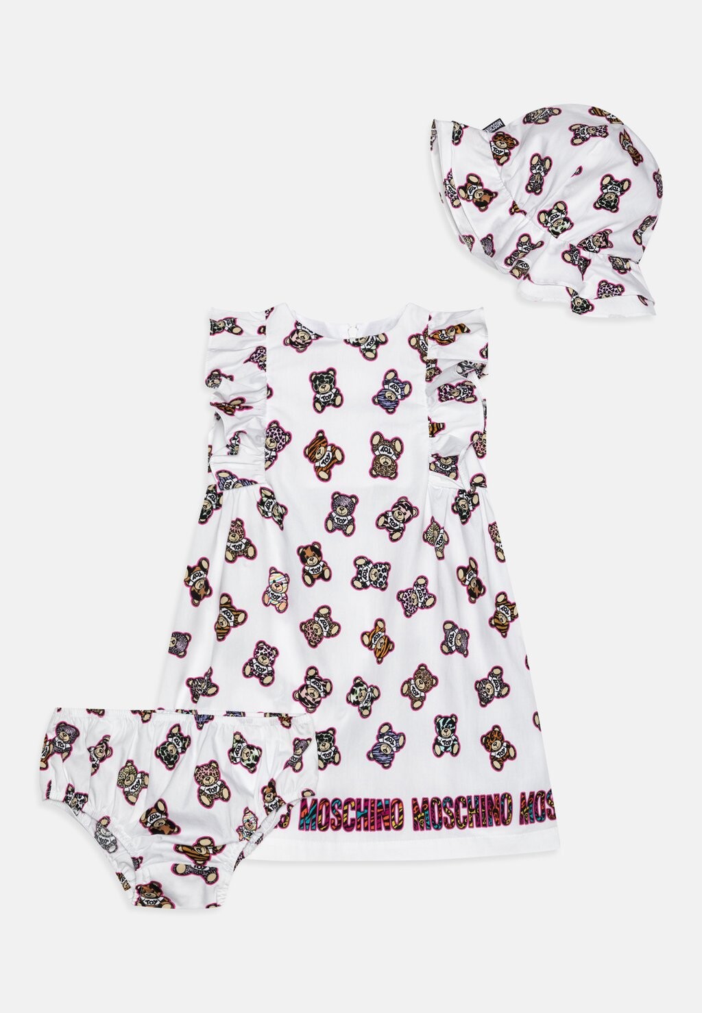 

Комплект BABY DRESS KNICKERS HAT MOSCHINO, цвет white