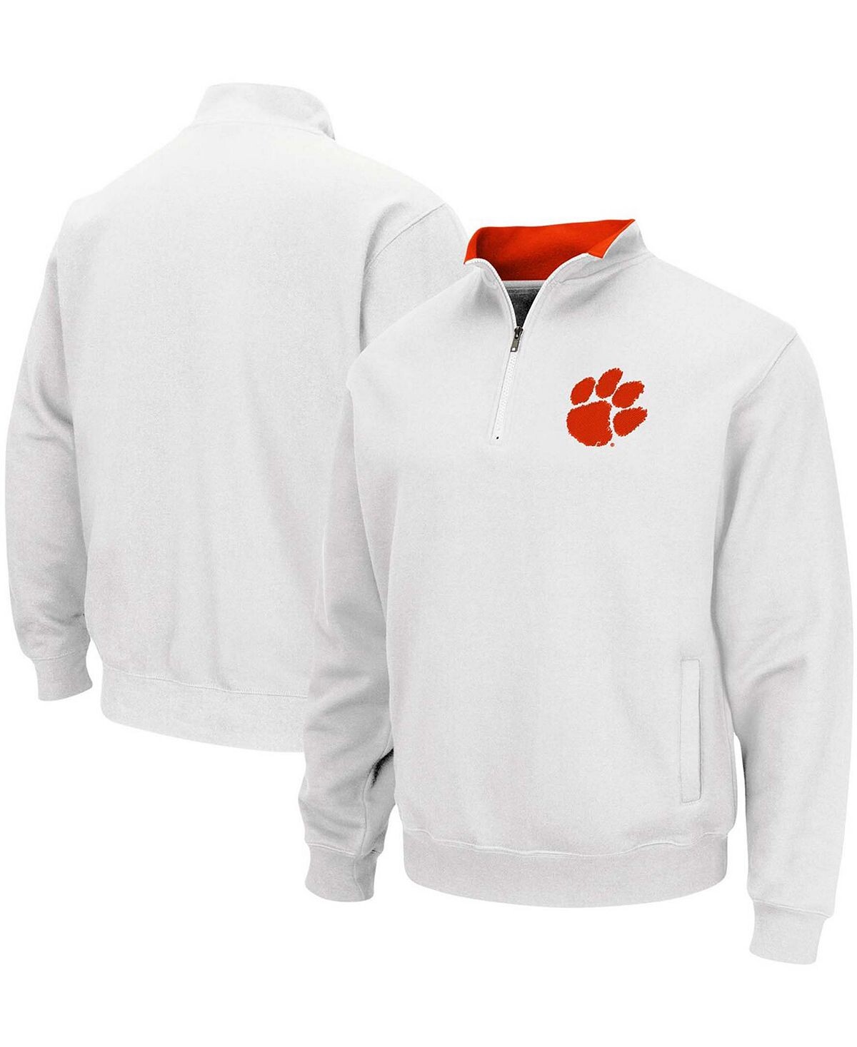 

Мужской белый пуловер с молнией в четверть и логотипом Clemson Tigers Tortugas Colosseum