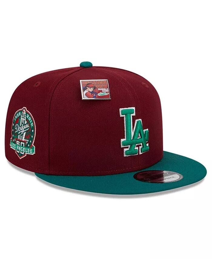 

Мужская кепка Snapback Cardinal/Green Los Angeles Dodgers Strawberry Big League Chew Flavor Pack 9FIFTY New Era, красный