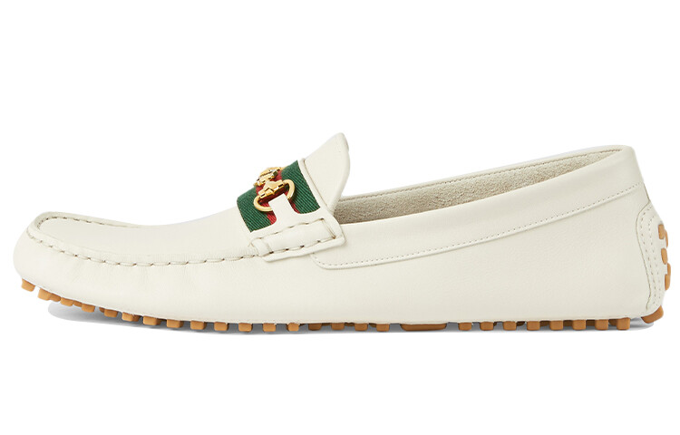 

Кожаные туфли GUCCI Web, белые
