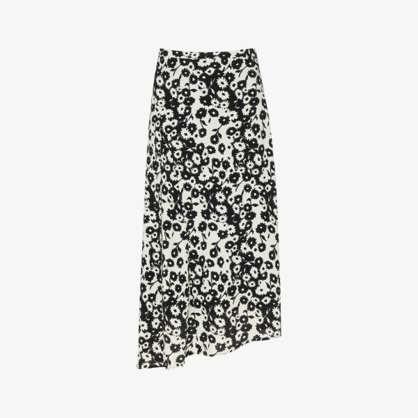 Тканая юбка миди riley с цветочным принтом Whistles, цвет monochrome