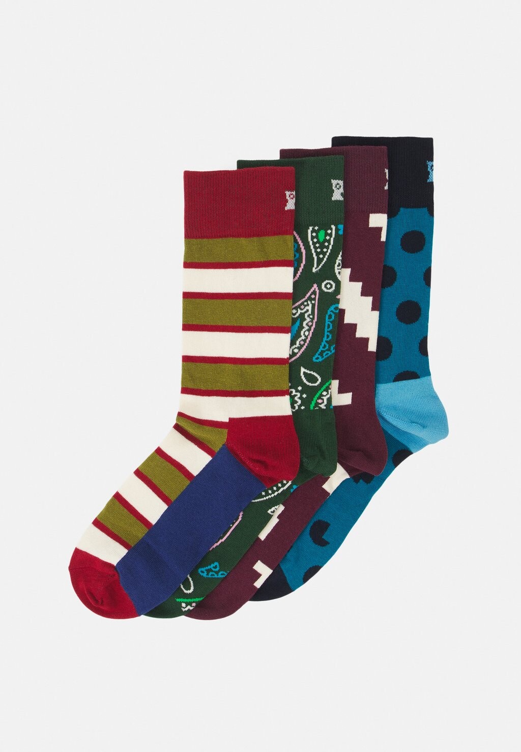 

Носки Happy Socks НОВЫЙ ВИНТАЖНЫЙ ПОДАРОК ​​УНИСЕКС, 4 ПАКЕТА, цвет dark red