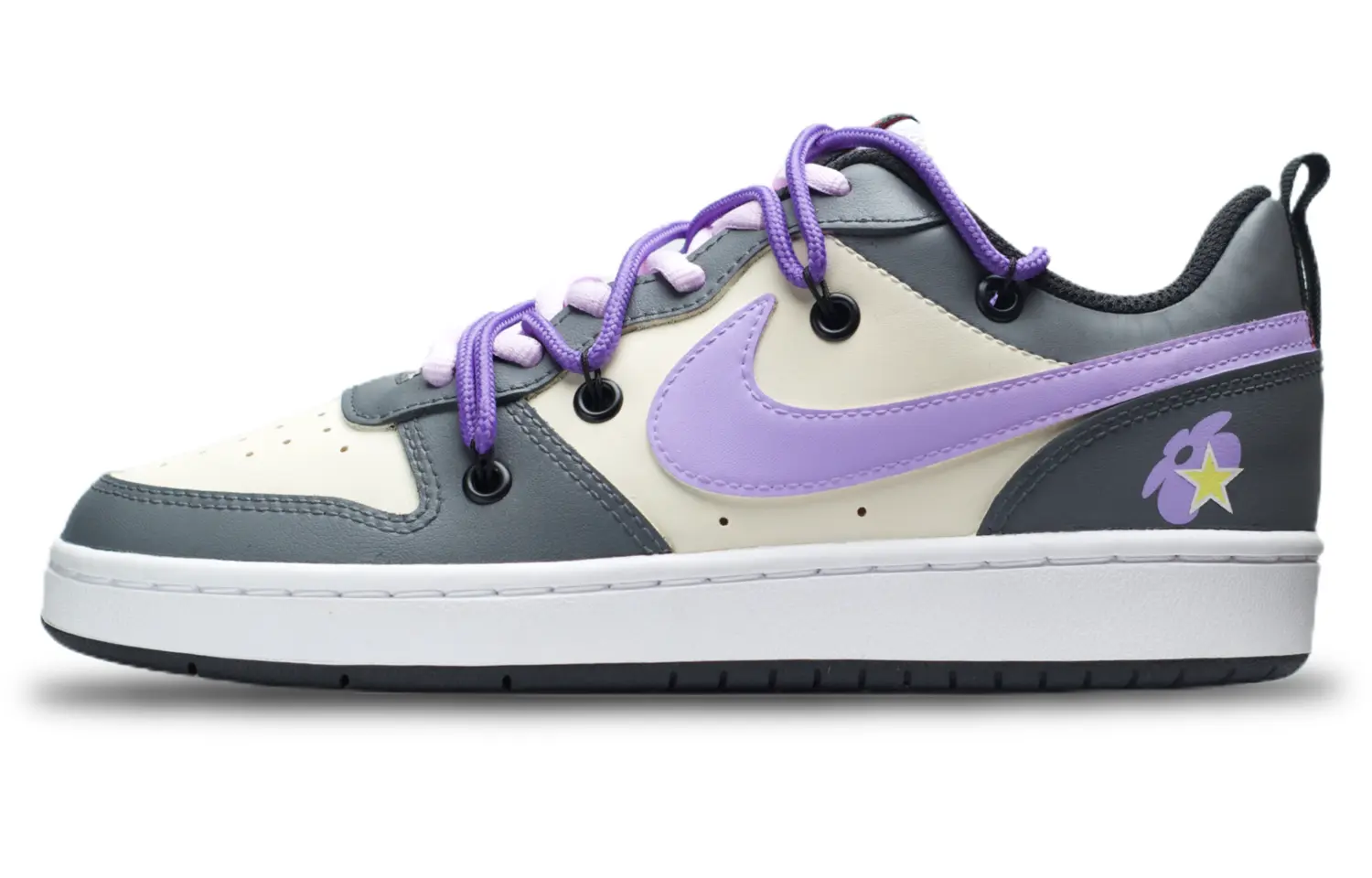 

Кроссовки Nike Court Borough 2 Skateboarding Shoes Women's Low-top Rice Gray Purple, фиолетовый