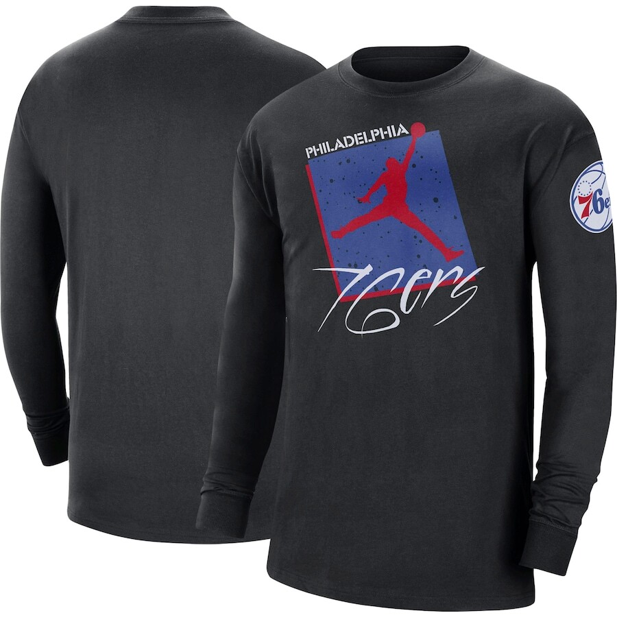 

Футболка с длинным рукавом Jordan Brand Philadelphia 76Ers, черный