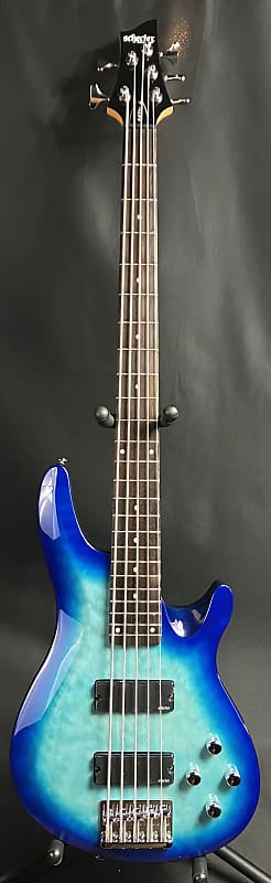 Басс гитара Schecter C-5 Plus 5-String Bass Guitar Quilted Ocean Blue Burst