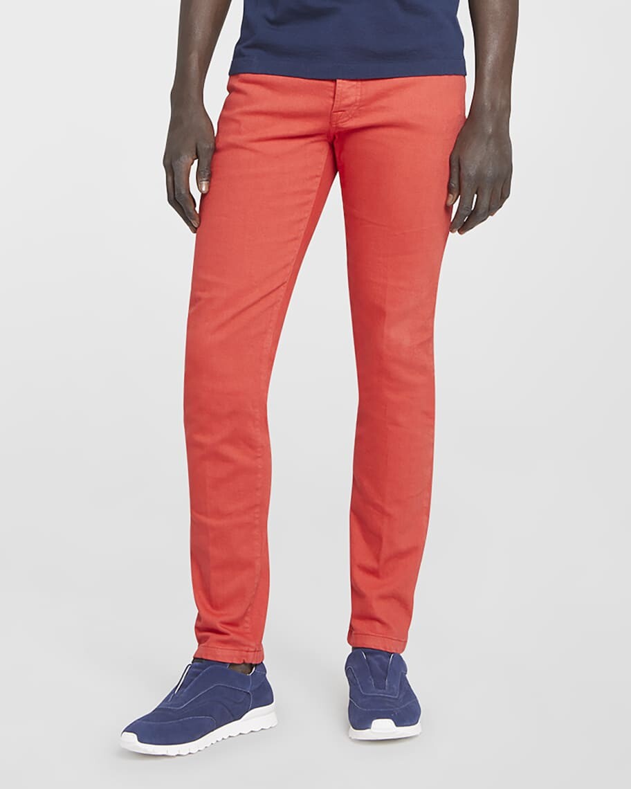 

Мужские брюки Slim Fit с 5 карманами Kiton, Красный