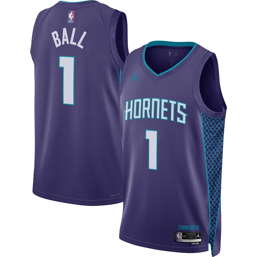 

Джерси Jordan Brand Charlotte Hornets, фиолетовый